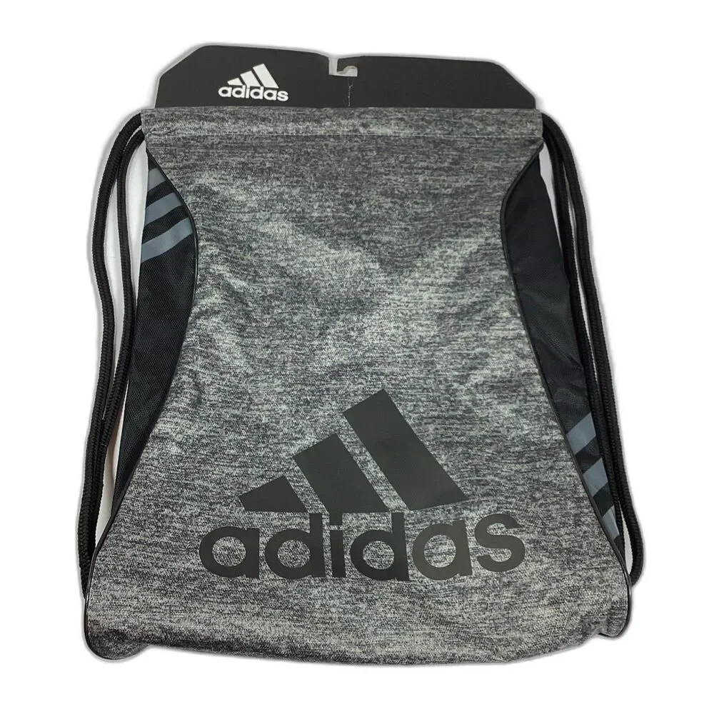Adidas Drawstring Backpack Cinch Sack Bag Athletic Sports School Black New
